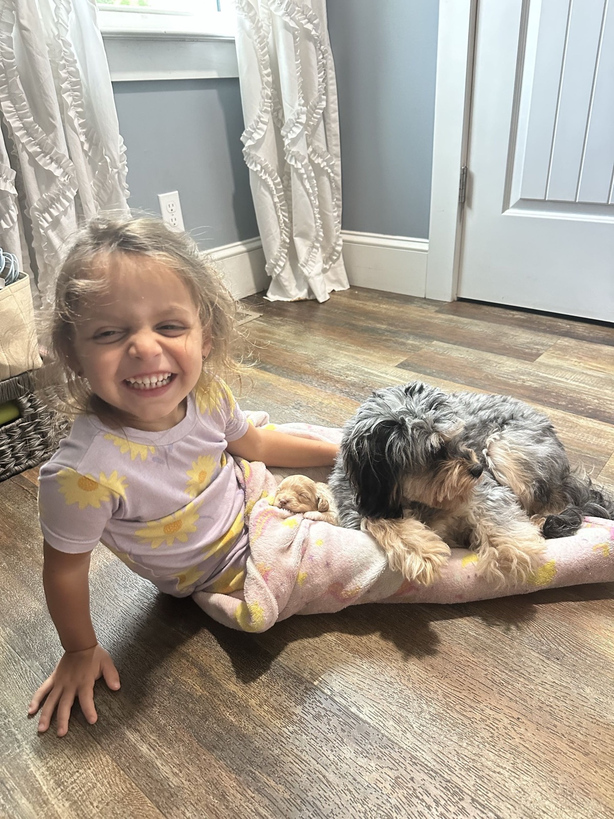 Blue with her puppy